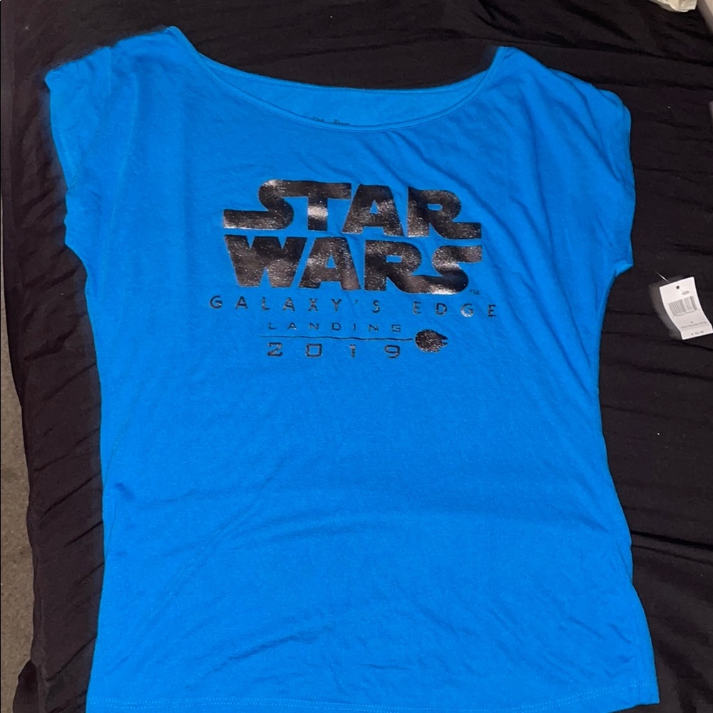 NWT Disney Theme Park Star Wars Galaxy Edge 2019 Blue Women Medium T-shirt